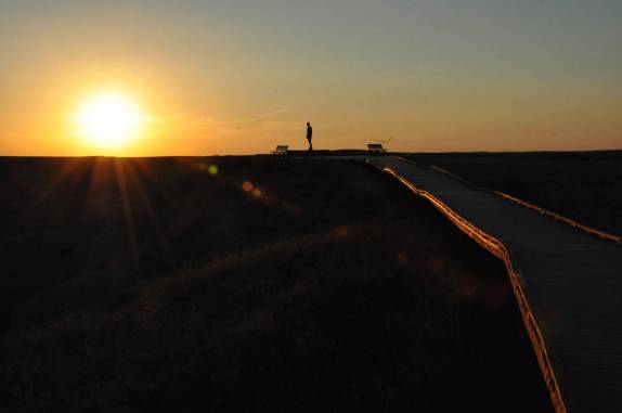 Magnífico fim de tarde no Badlands National Park, em South Dakota, nos Estados Unidos